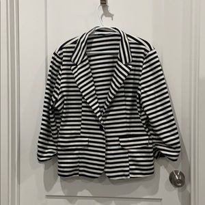 Black and white striped blazer